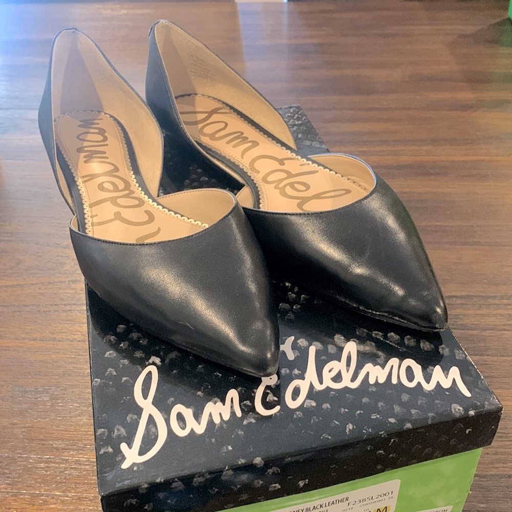 Sam Edelman Rodney black leather flats